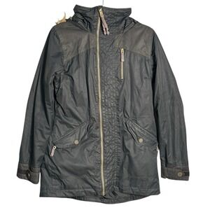 Burton Sz M DryRide Da Nang‎ Snowboard Jacket Faux Fur Hood Coat Ski Insulated